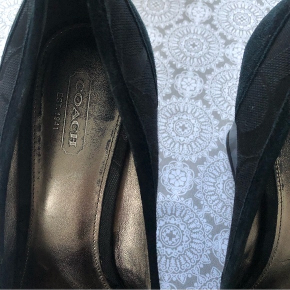 COACH NELA wedge canvas suede penny loafer - Picture 8 of 9